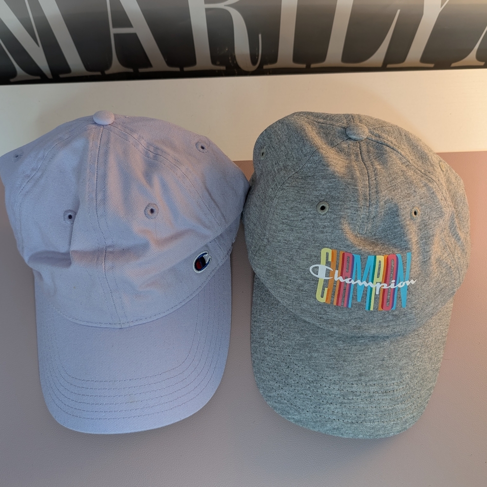 Champion Caps in Lavender and Gray